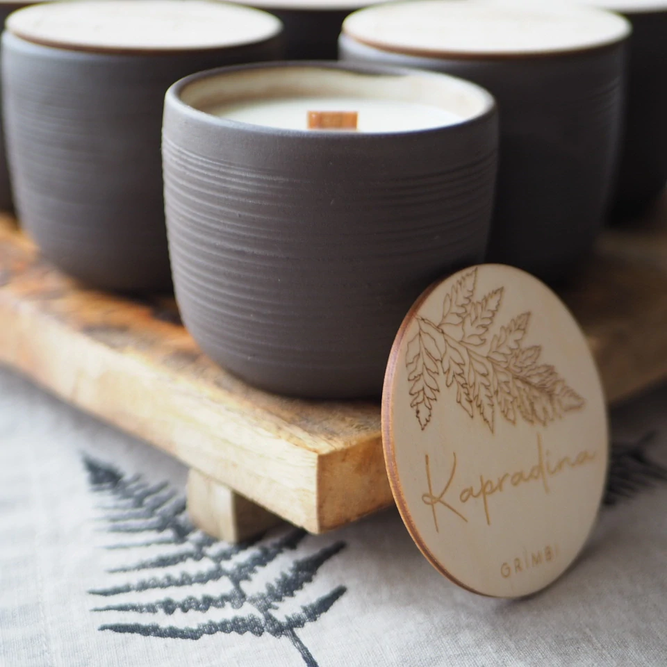 Sójová svíčka s dřevěným knotem – Kapradina