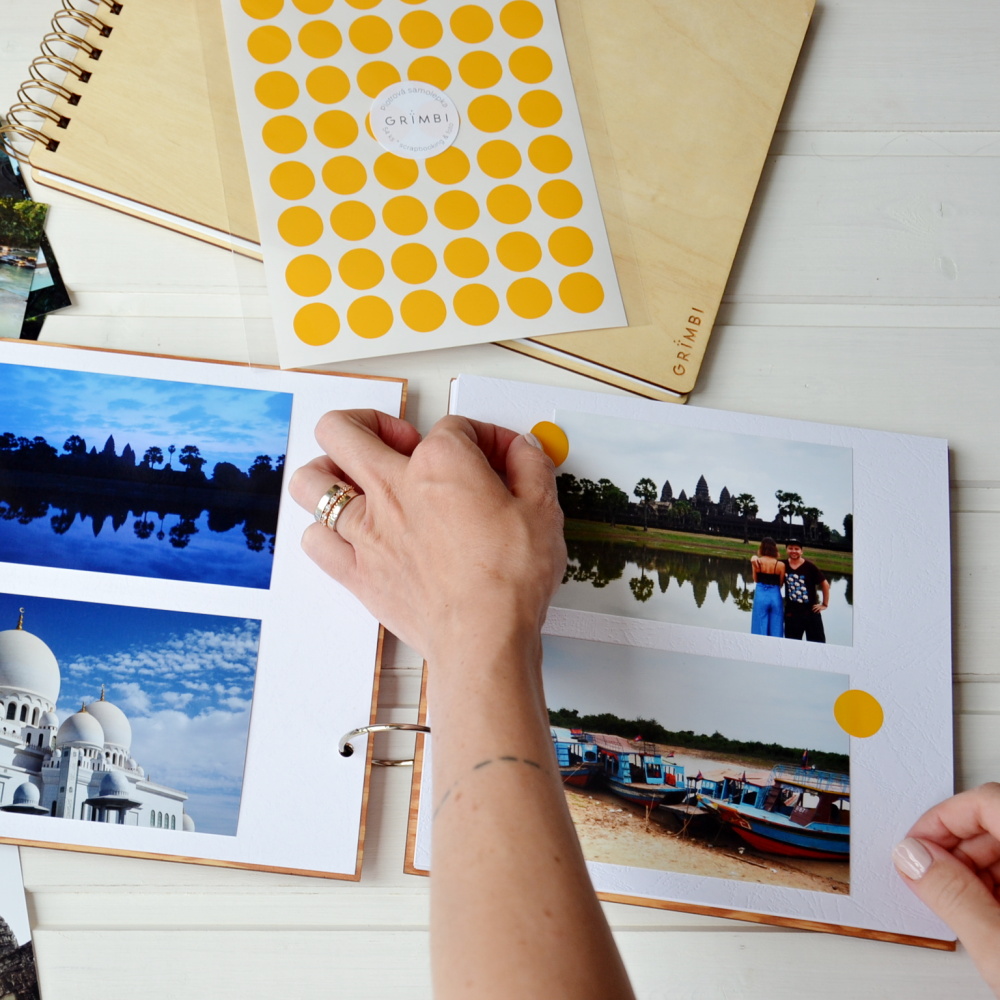 Dřevěné album s rozpojovacími kruhy - přírodní borovice