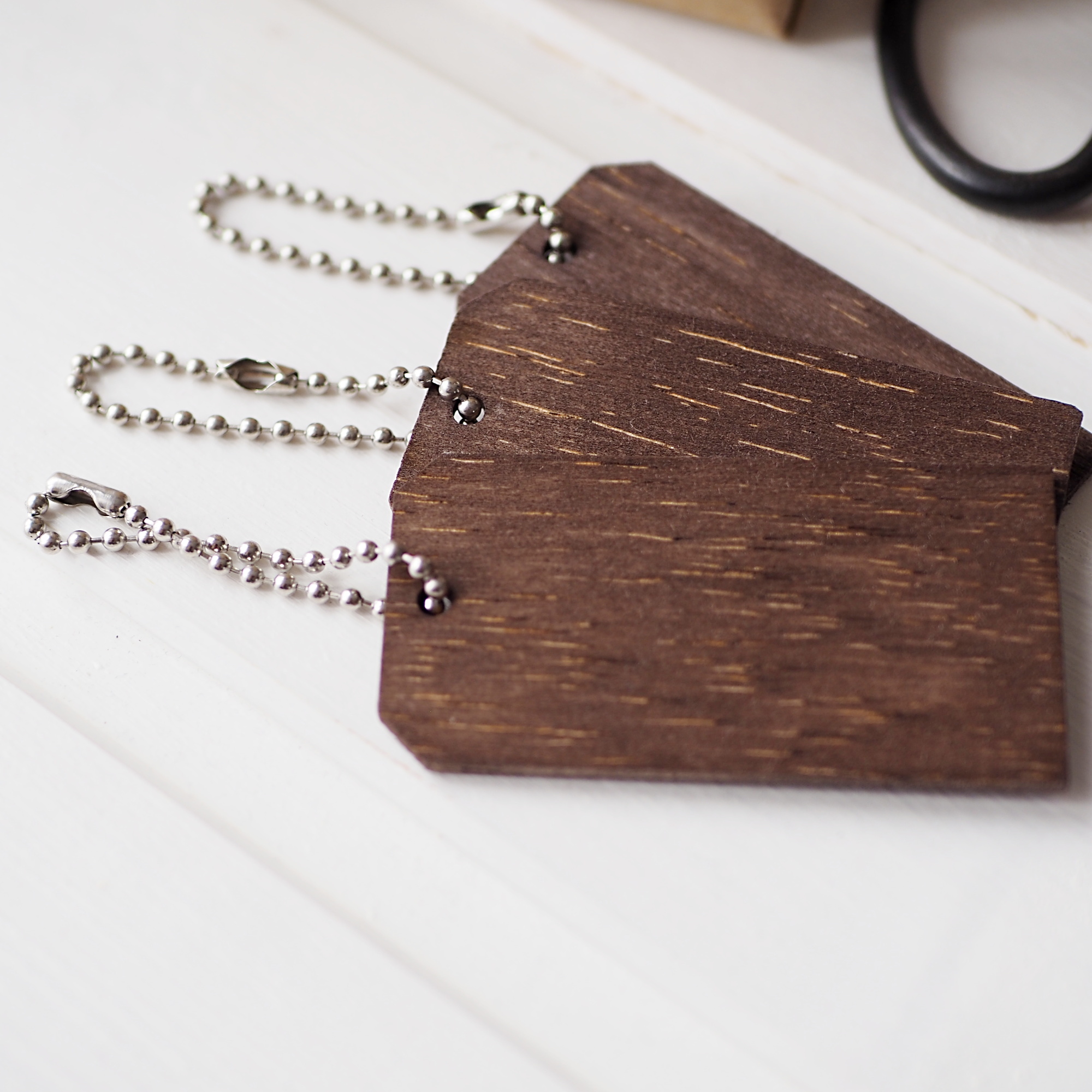 Dřevěné dárkové visačky sada 3 ks - hnědé