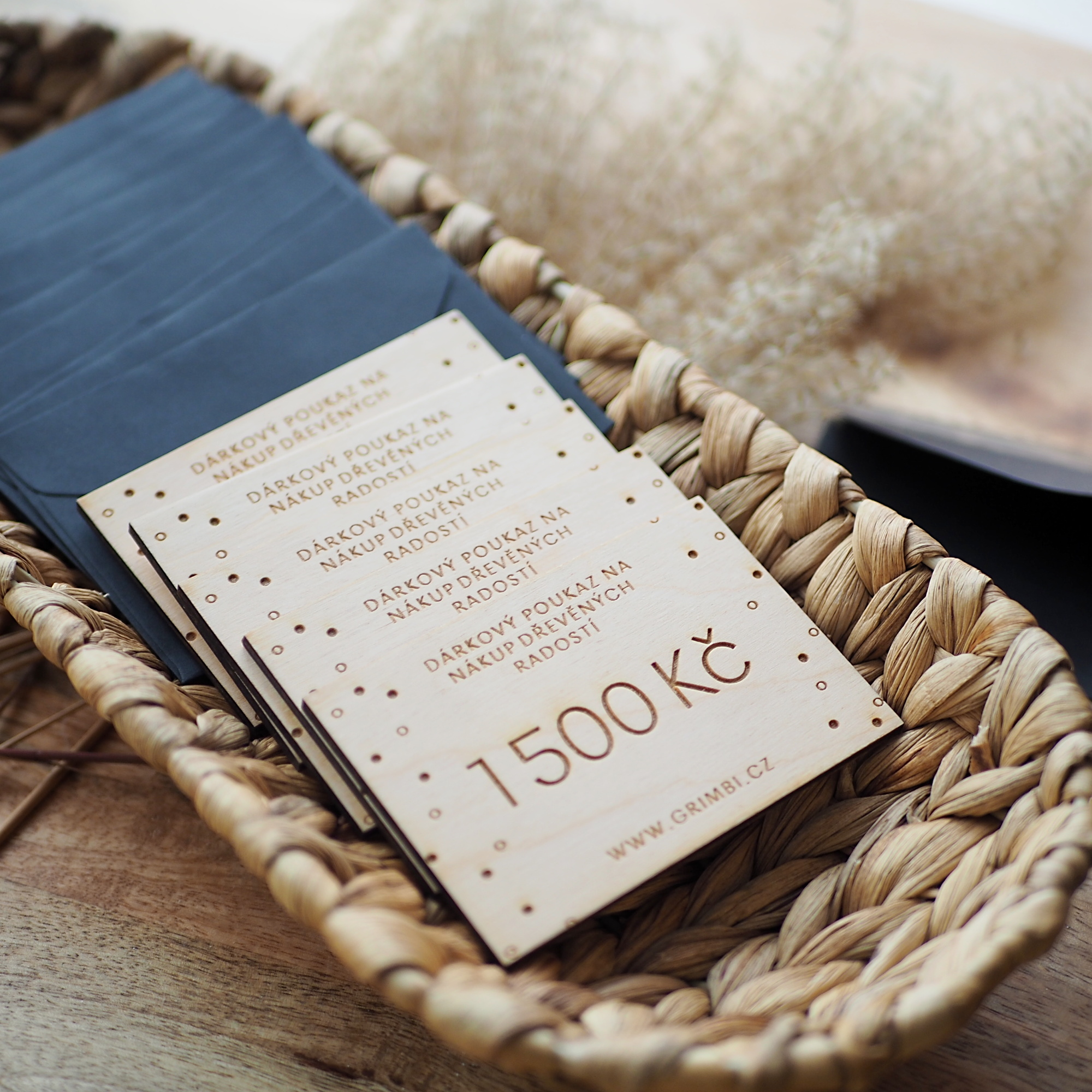 Dřevěný dárkový poukaz 1500