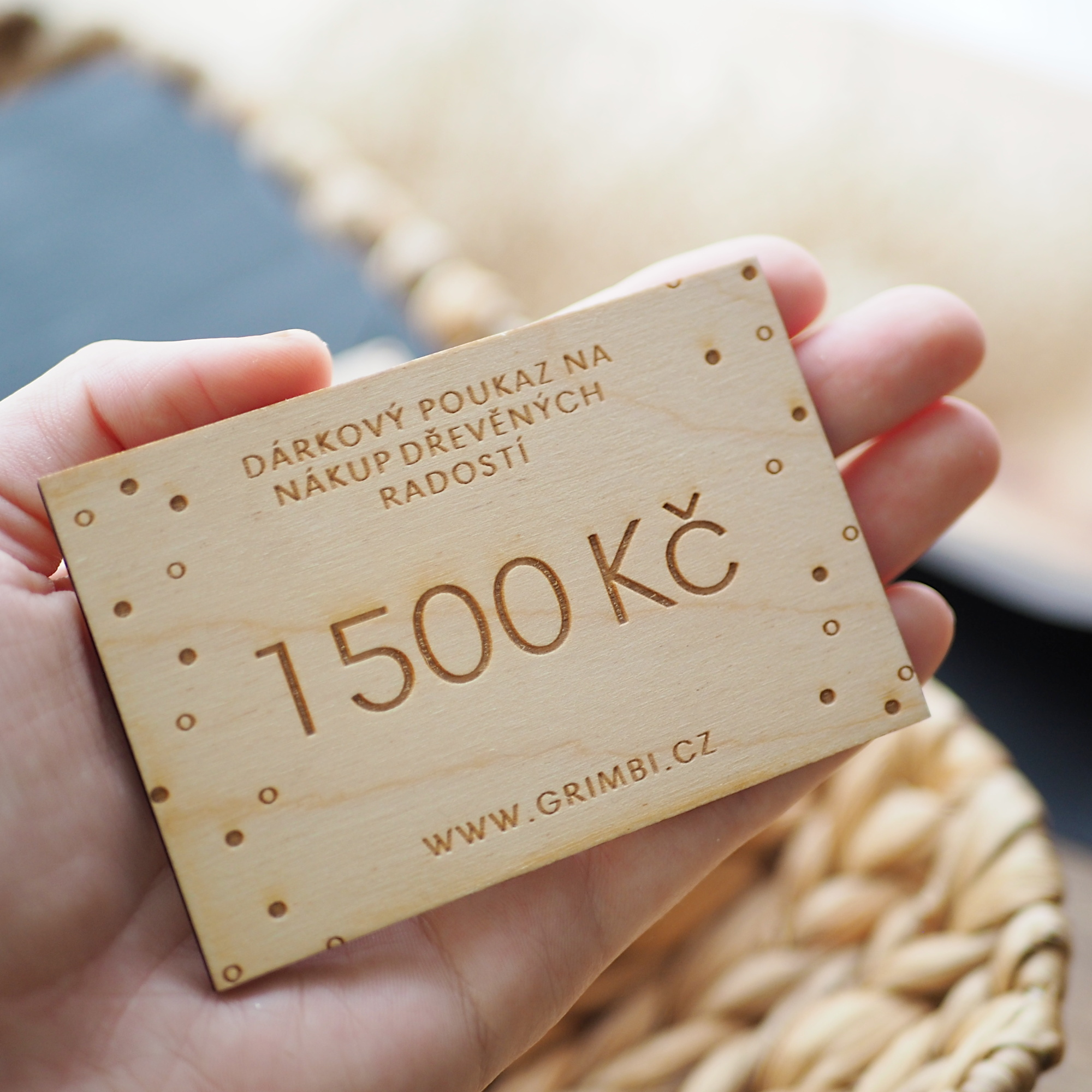 Dřevěný dárkový poukaz 1500