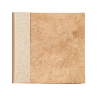 Dřevěné fotoalbum s šitou vazbou – světle hnědé