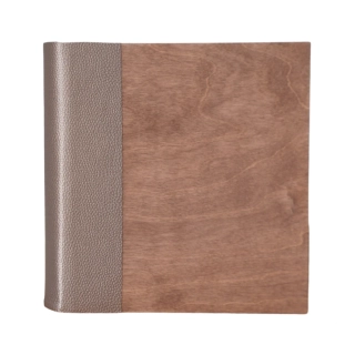 Dřevěné fotoalbum s šitou vazbou – tmavě hnědé