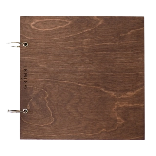 Dřevěné album s rozpojovacími kruhy – tmavě hnědá bříza