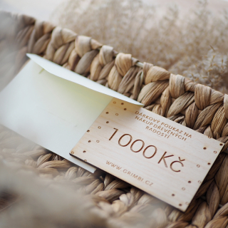 Dřevěný dárkový poukaz 1000