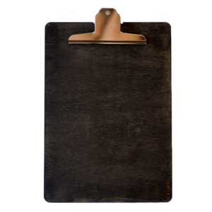 černá podložka s klipem clipboard